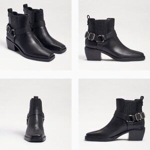 Sam Edelman Bellamie Square toe Black Leather Bootie.